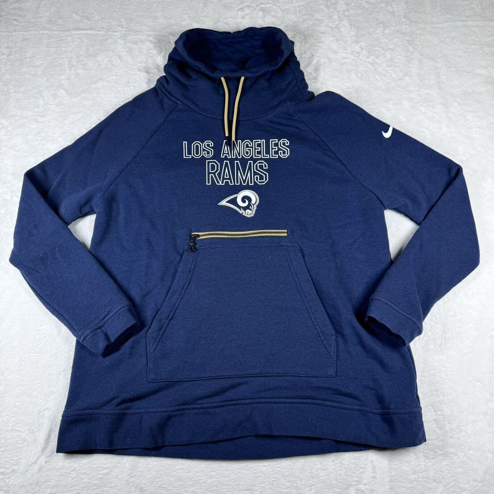 Nike NFL Womens Medium L.A. Rams‎ Sweatshirt Cowl Neck Blue Football